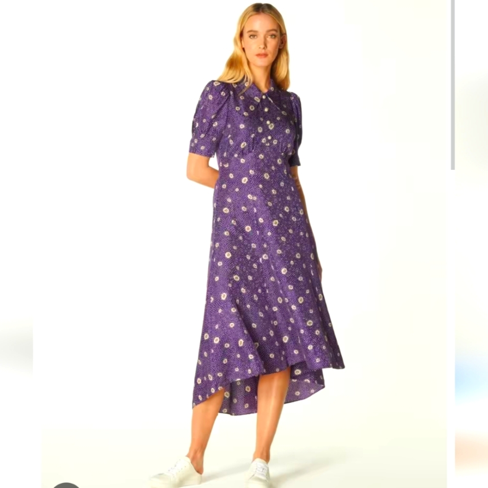 LK Bennett Daisy Spot Silk Jacquard Dress